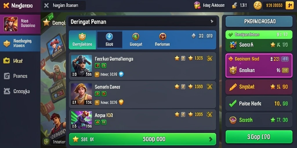Screenshot menunjukkan tampilan antarmuka awal permainan.